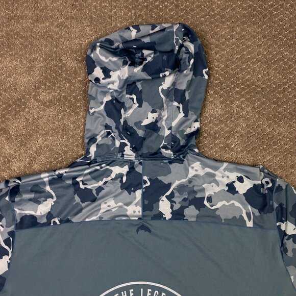 Simms SolarFlex Hoody Hoodie Men's XL Blue Gray Camo Fishing Performance UPF 50 - Picture 7 of 15